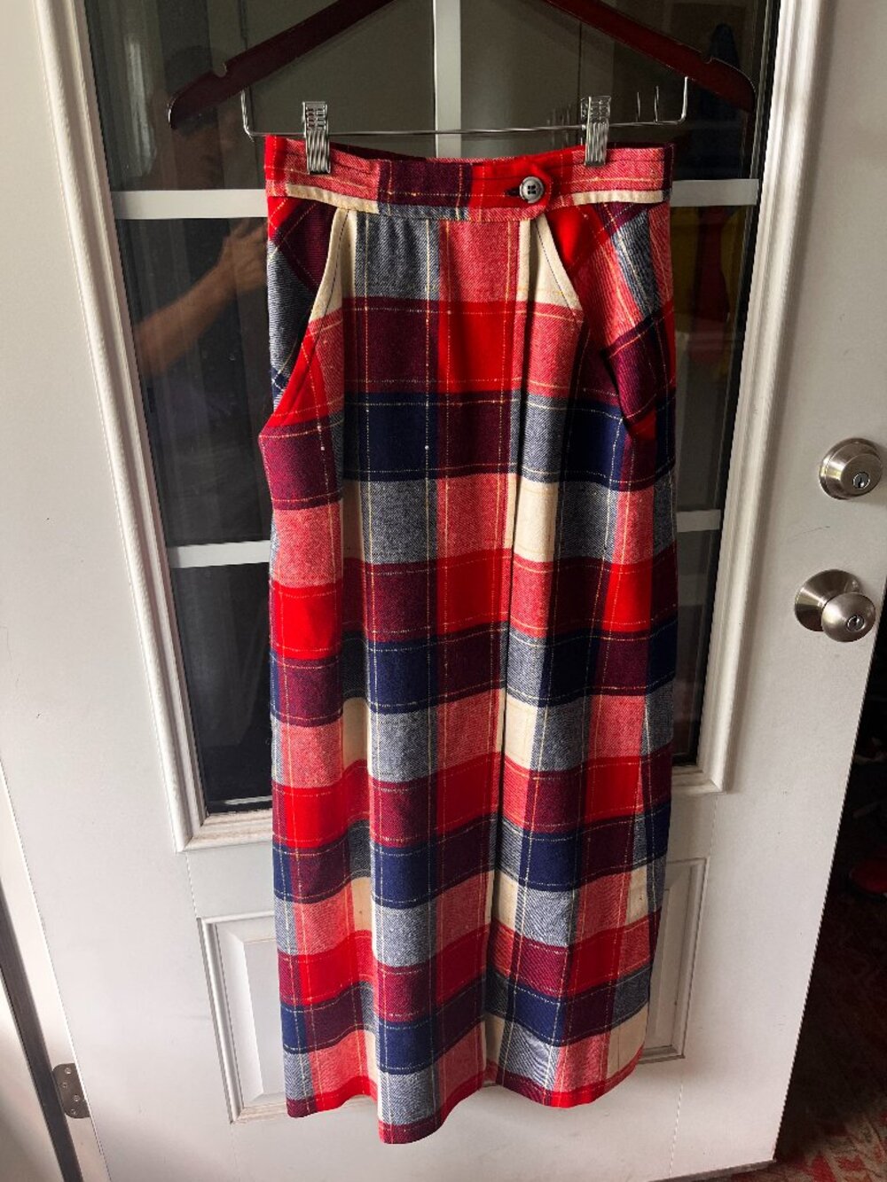 Vintage Pendleton Wool Plaid Maxi Wrap Front Skirt - Size 10 - Picture 8 of 9
